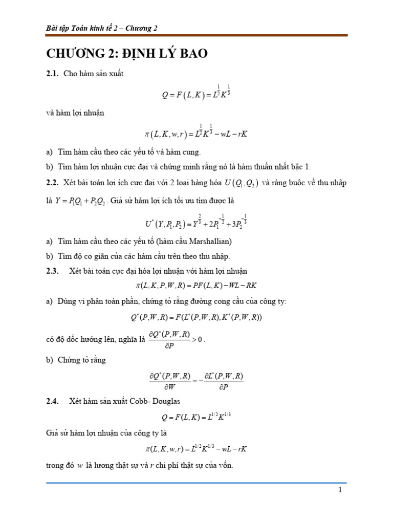 Bài tập Chuong 2 | PDF