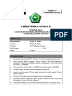 Naskah Soal UAMBN Qurdis MA TP. 2019-2020 Dari Kel. III Dengan Kunci
