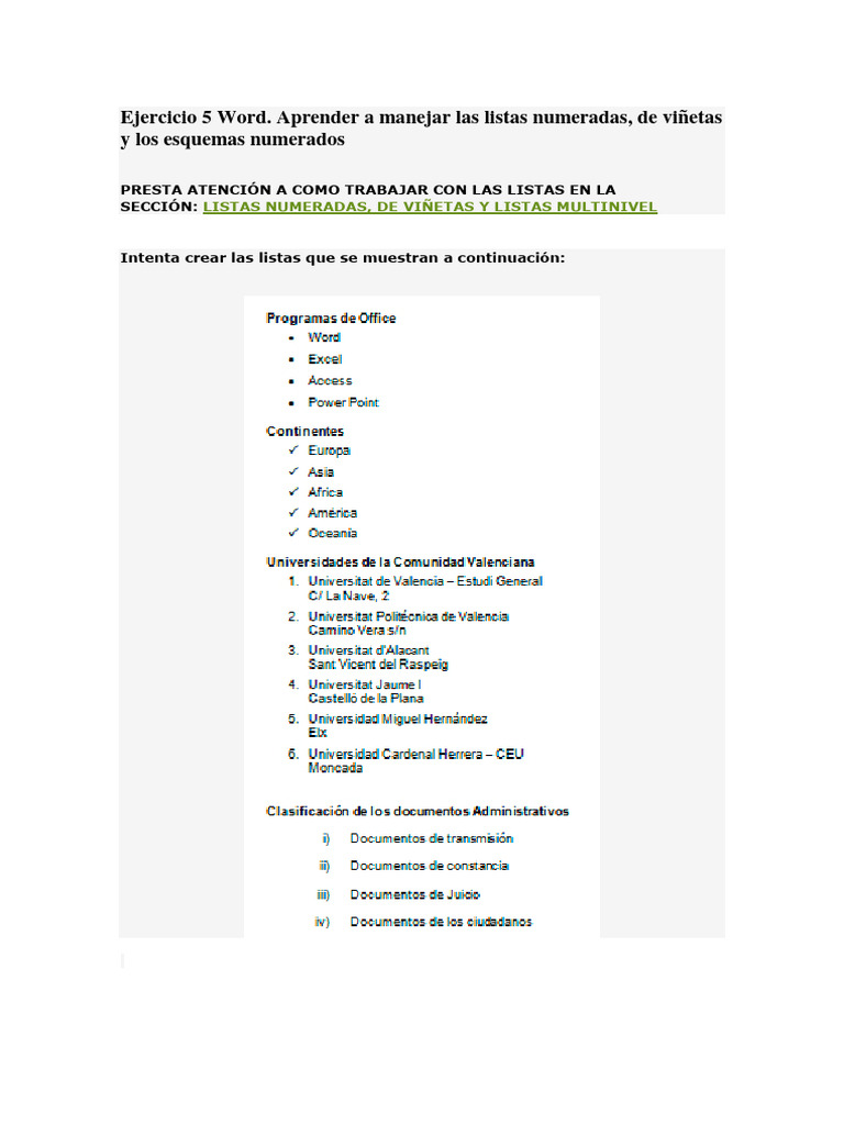 Ejercicio 5 Word | PDF