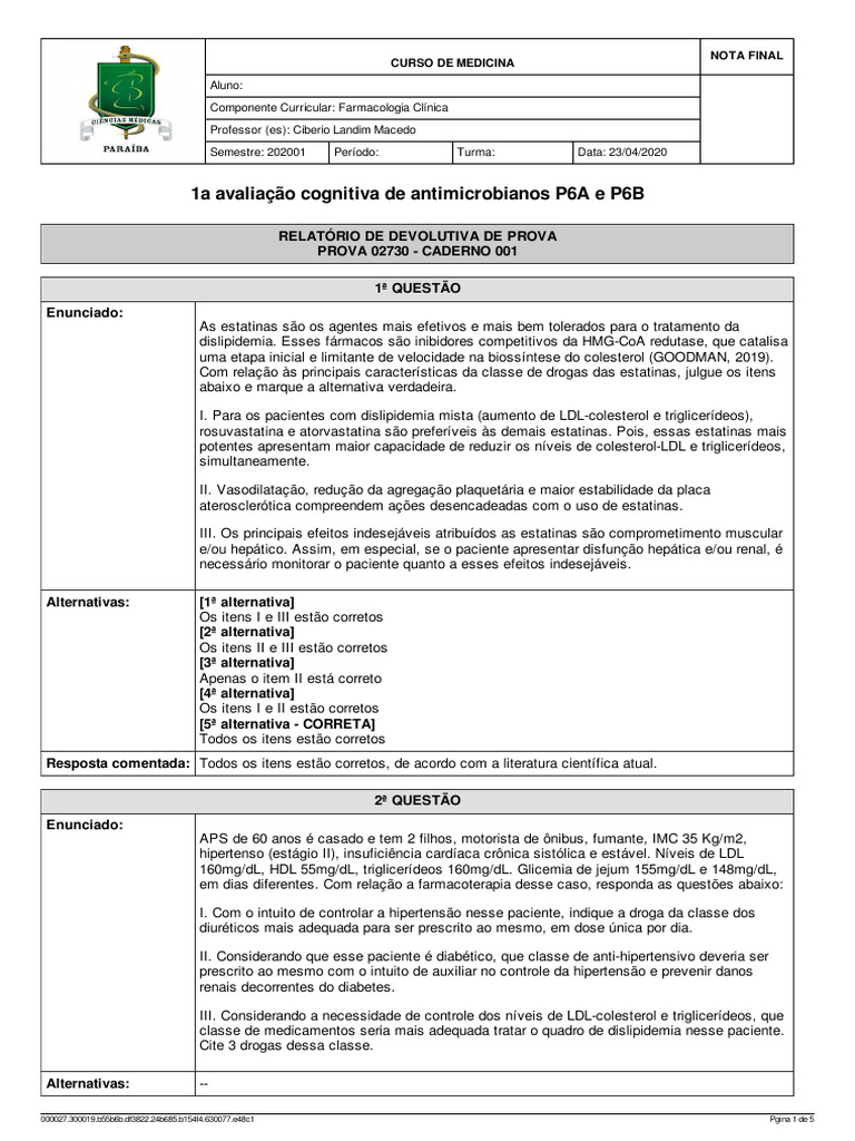 Devolutiva 1 Farmaco Pdf