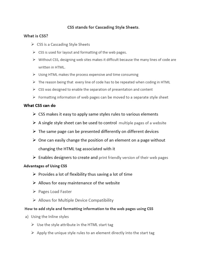 Css Tutorial Pdf