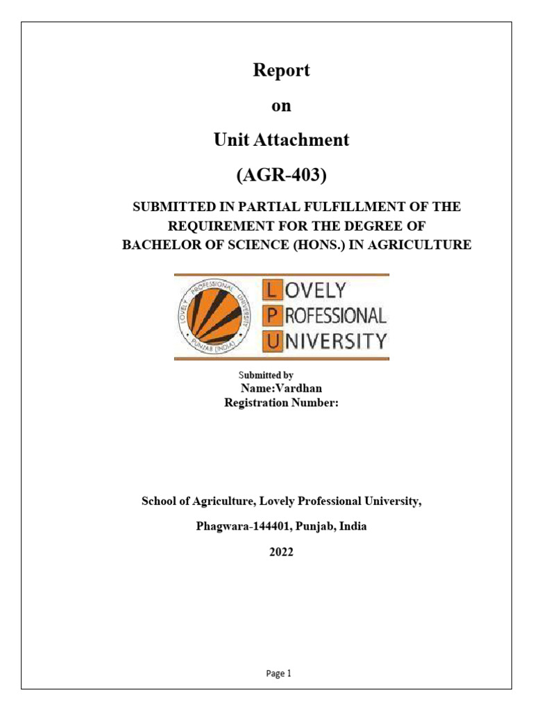 Unit Attachment Report: KVK Guntur | PDF | Wellness | Technology ...
