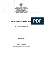 Activity Design Brigada Eskwela SY2023 2024