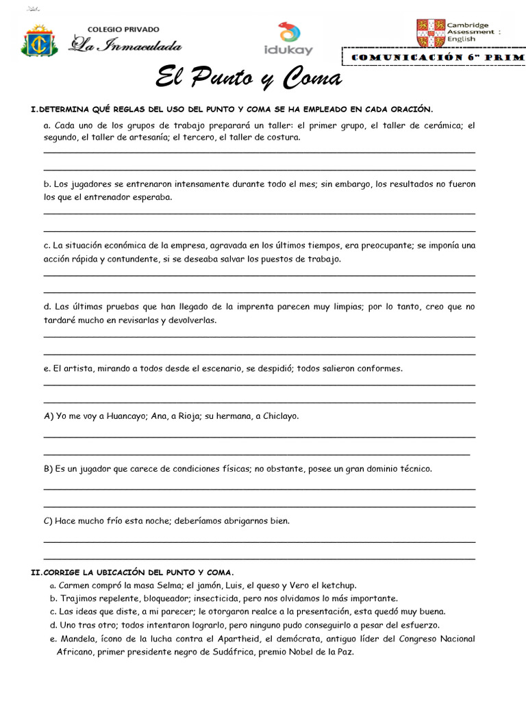 Uso Correcto del Punto y Coma | PDF | Libros para adolescentes | Estilo ...
