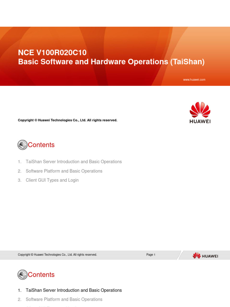 3.NCE V100R019C00 Basic Software and Hardware Operations (TaiShan ...
