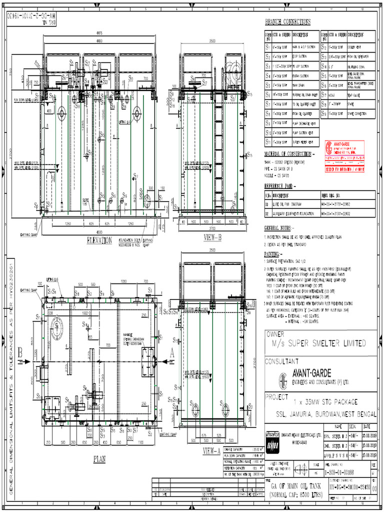 Ga of Lube Oil Tank PDF