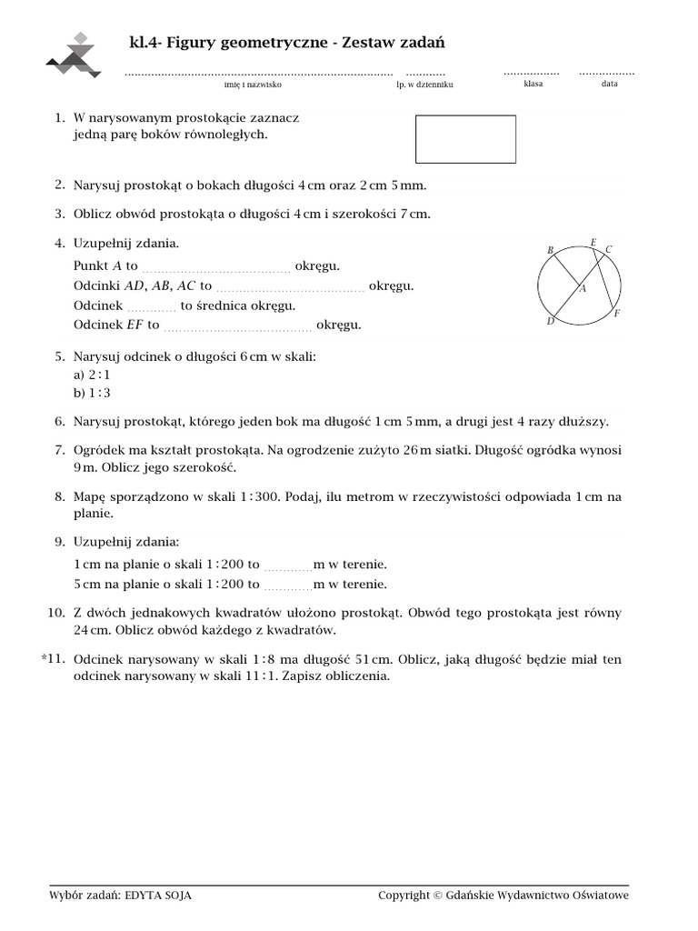 Figury Geometryczne Klasa 4 Pdf