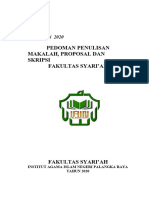 Pedoman Penulisan Makalah Proposal Dan Skripsi Fakultas Syariah IAIN Palangka Raya 2020 Edisi Revisi Revisi H. Abdul Helim