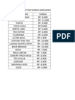 Daftar Harga Minuman