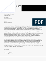 Black and White Minimalist Industrialist Marketing Job Application Cover Letter