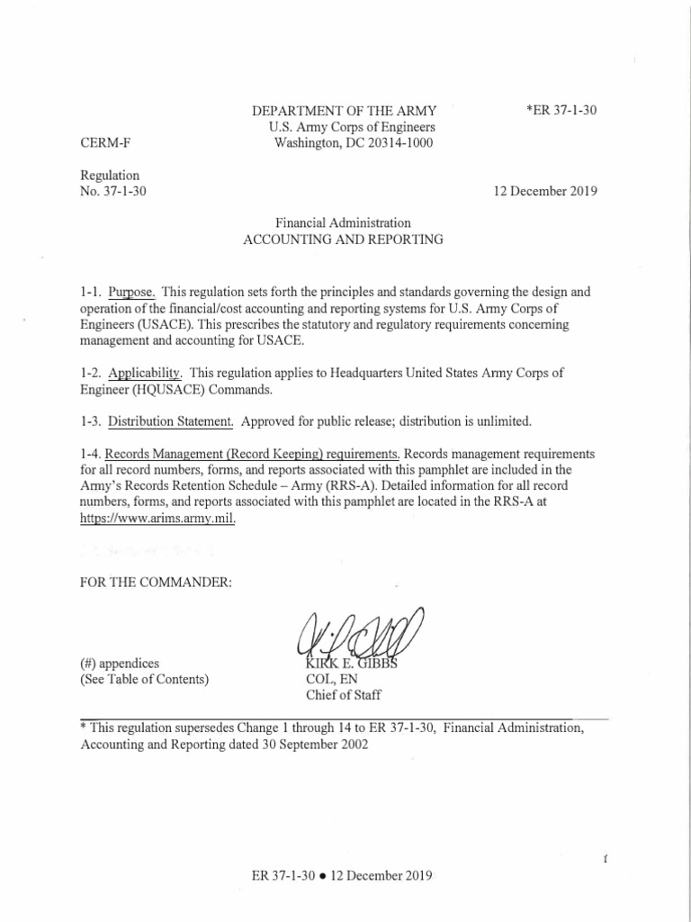 USACE Financial Administration Guidelines | PDF | Government ...