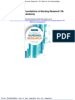 Test Bank For Foundations of Nursing Research 7th Edition by Nieswiadomy Download