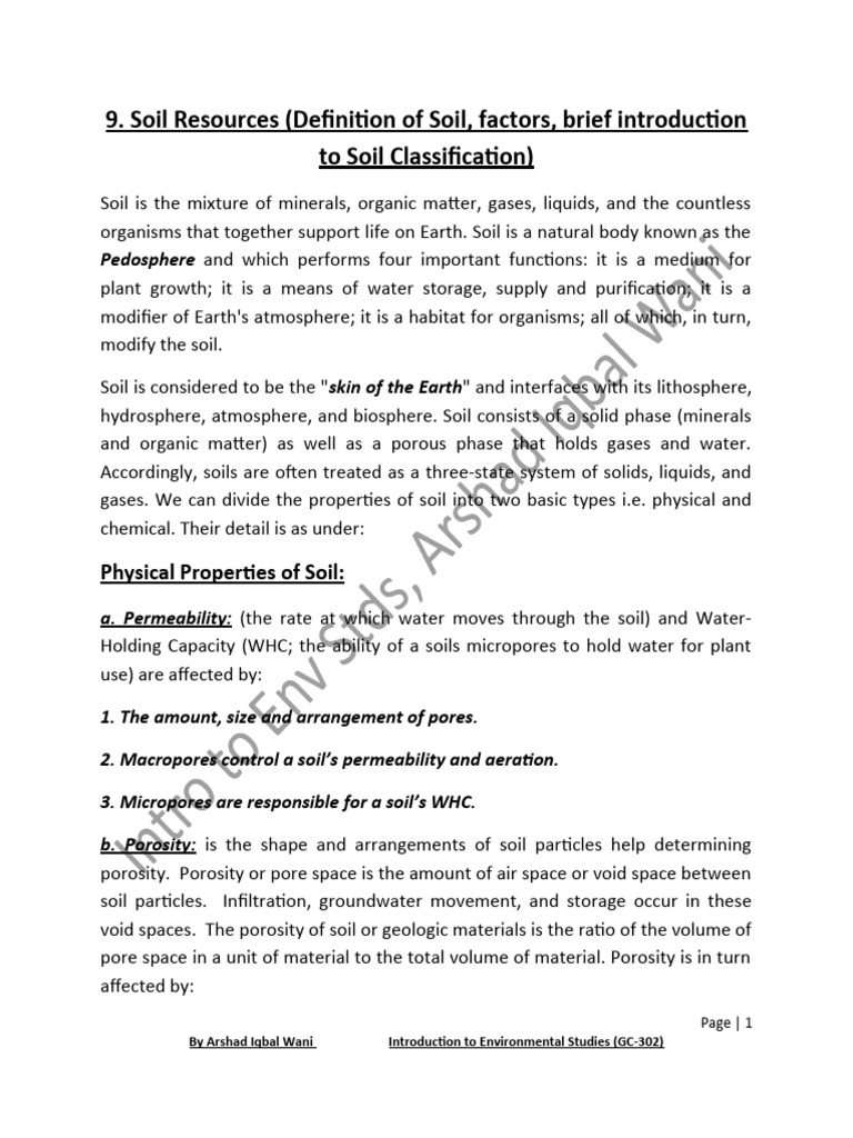 Soil resources definition of soil factors brief introduction to soil