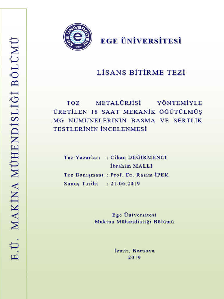 Ege universitesi lisans bitirme tezi toz 2 pdf