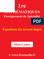 Mini Cours Equations Du Second Degre