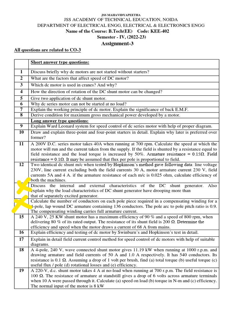 Assignment 3 DC Motors PDF