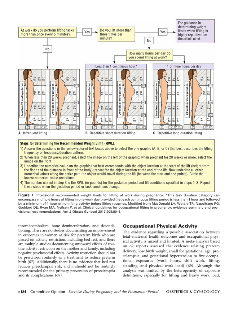 Exercise Guidelines for Pregnancy | PDF