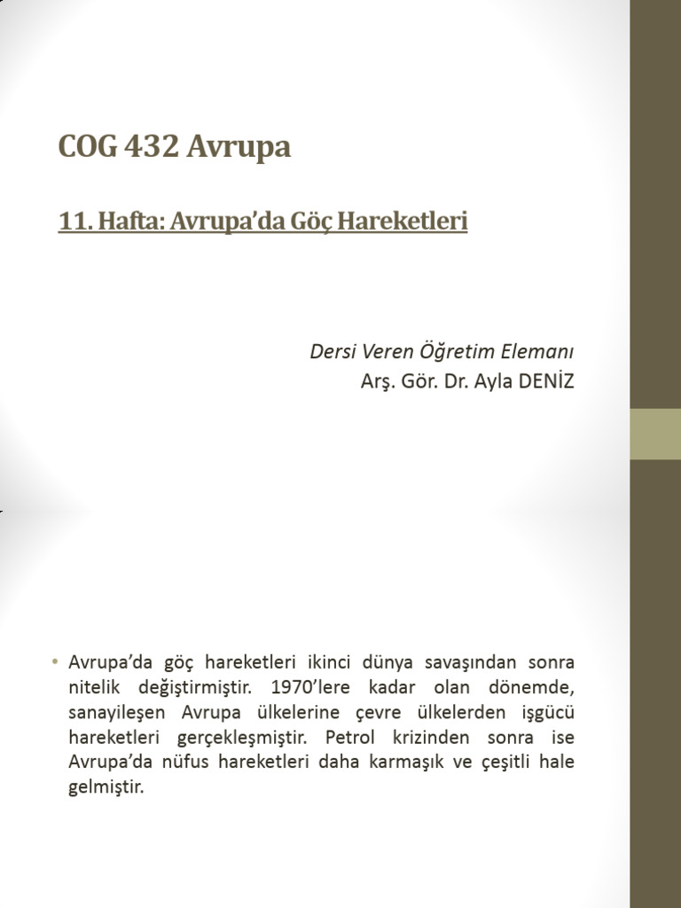Avrupa - Göç Hareketleri | PDF