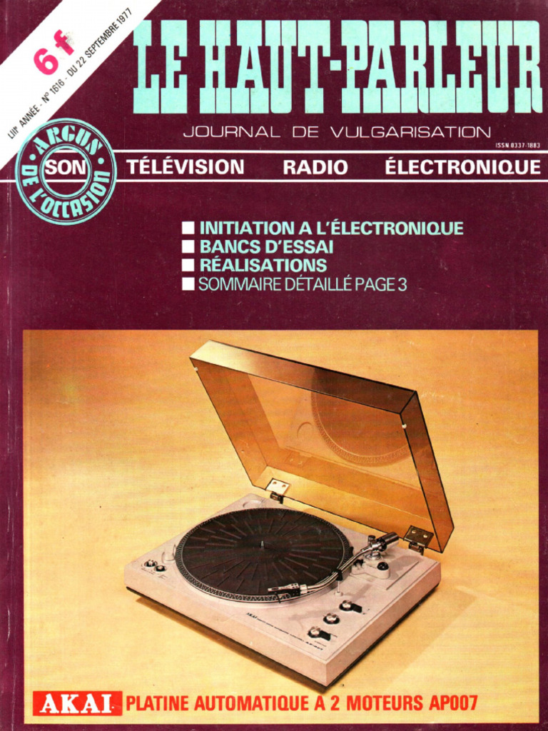 magazine le haut parleur numero 1517 article sur les