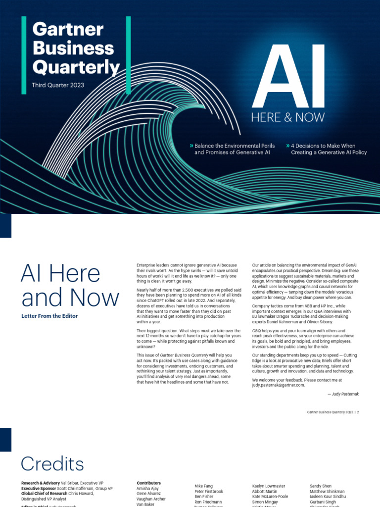 Gartner BusinessQuarterly 3q2023 PDF Sustainability Efficient
