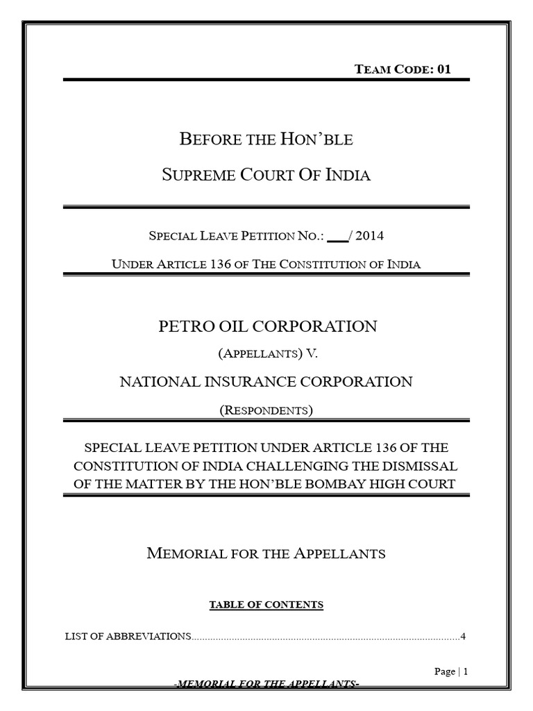 Supreme Court Petition: Petro Oil Corp. v. National Insurance | PDF ...