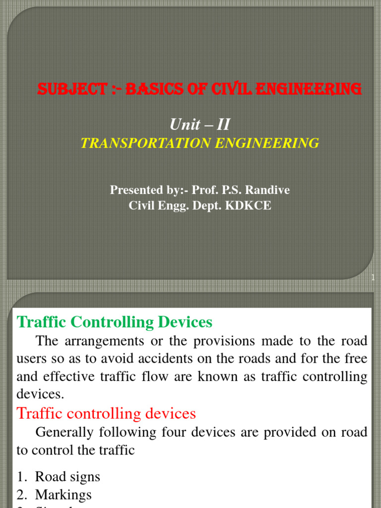 Transportation Engineering | PDF | Traffic | Traffic Light