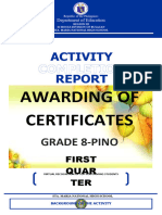 ACR-AWARDING OF CERTIFICATES FIRST Quarter