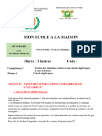 1c Maths Leçon 13 Systemes Lineaires