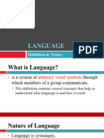 Definition and Nature of Language