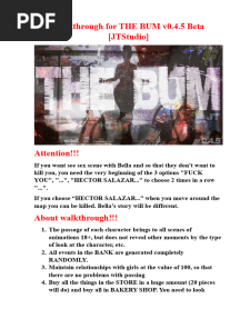 Walkthrough For THE BUM v0.4.5 Beta