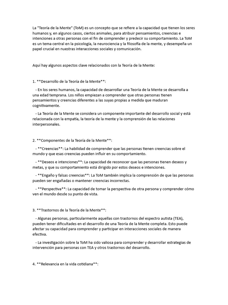 Teoría de La Mente PDF