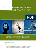 Stages of Motor Learning and Skill Acquisition