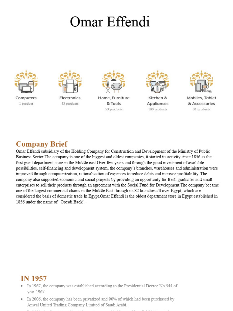 Omar Effendi: Egypt's Historic Retail Icon | PDF | Marketing | Economic ...