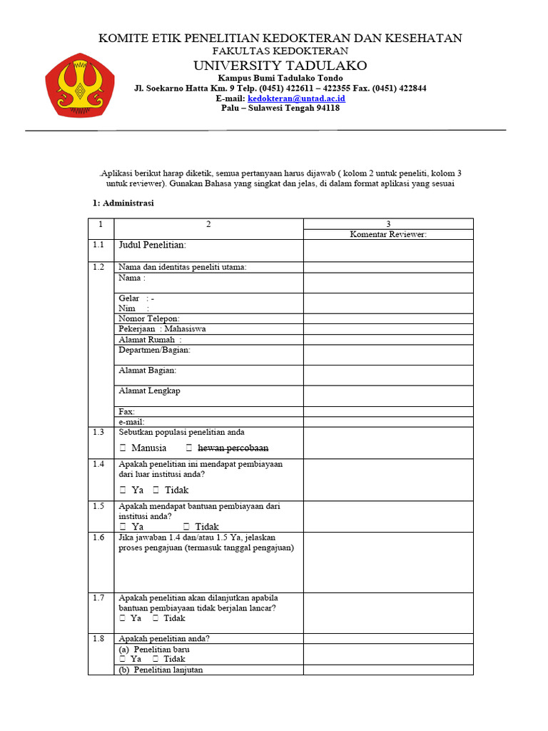 Proses Pengajuan Ethical Clearance UAD | PDF