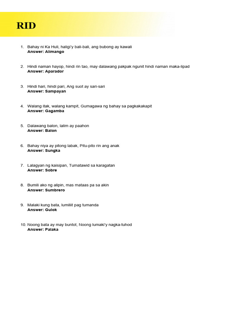 Riddles | PDF