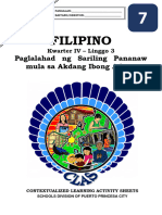 Filipino7 - q4 - Clas3 - Paglalahad NG Sariling Pananaw Mula Sa Akdang Ibong Adarna - v4 - MAJA JOREY DONGOR