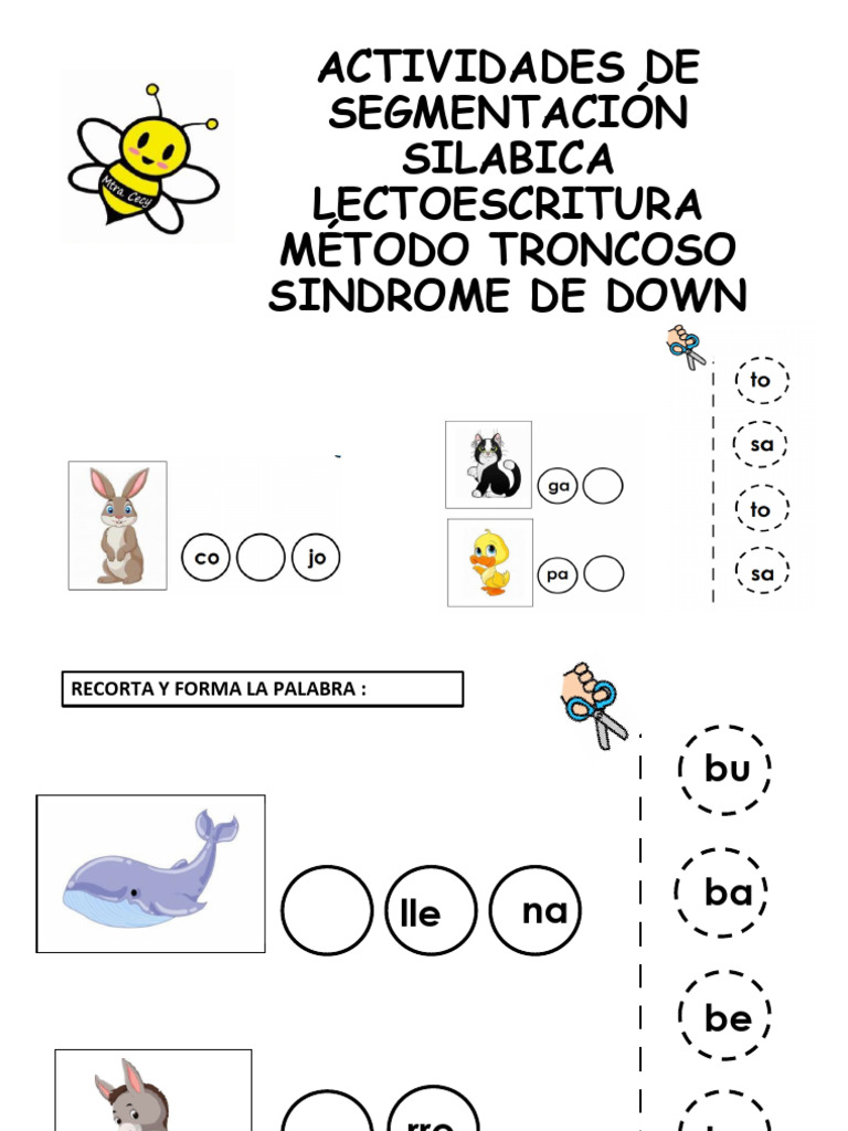 Cuadernillo regalo segmentaci n silabica sindrome de down pdf