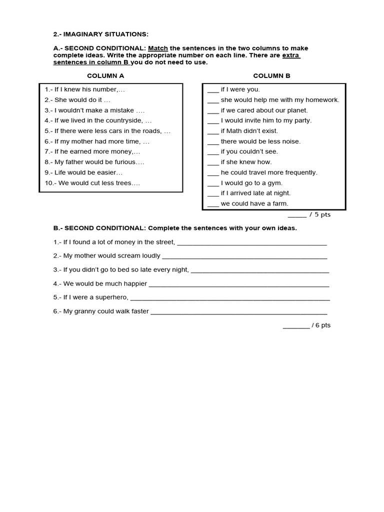 Second Conditional Practice | PDF | Language Arts & Discipline