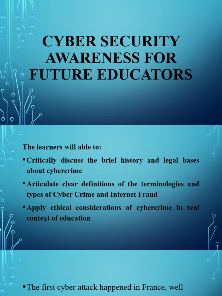 Cyber Security Awareness For Future Educators | PDF | Cybercrime | Security