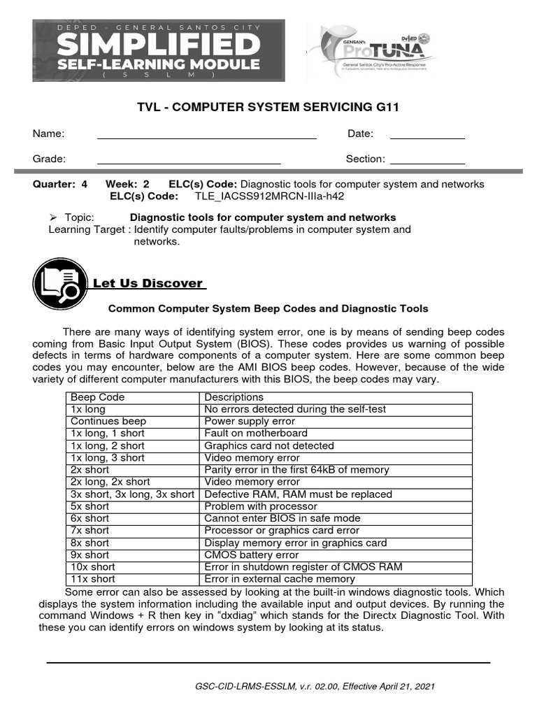 Diagnostic Tools For Computer System And Networks Pdf Bios Computing