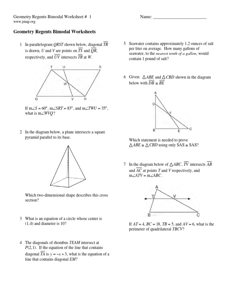 Geometry Bim Odal Questions | PDF | Circle | Triangle