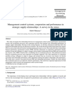 Management Control Systems Cooperation and Performance In