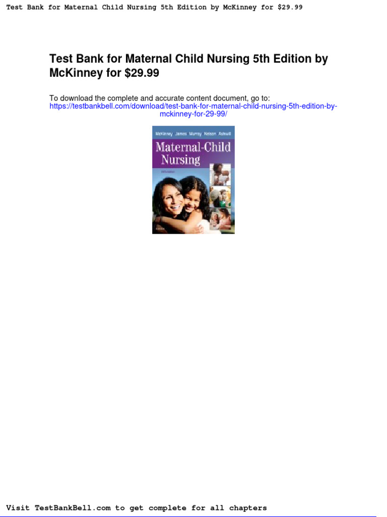 Test Bank For Maternal Child Nursing 5th Edition by Mckinney For 29 99