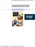 Test Bank For Math For Business and Finance An Algebraic Approach 2nd Edition by Slater Download