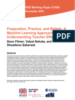 Preparation Practice Beliefs Teacher Effectiveness