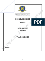 Year 5 IGCSE Notes Booklet 2023-24