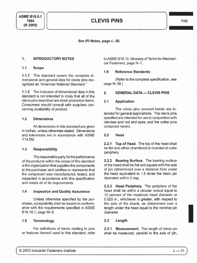 Asme B18.8.1 2000 PDF