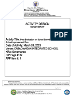 Activity Design (Sbm&Sip Post Eval)