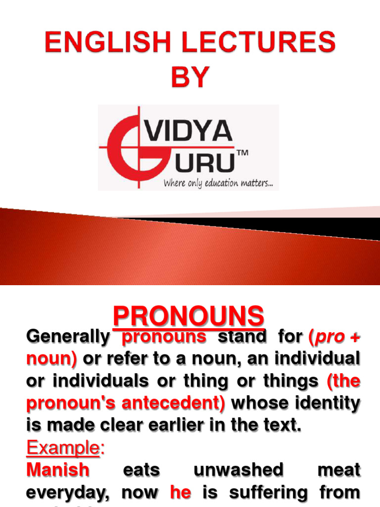Pronouns PDF Pronoun Syntactic Relationships