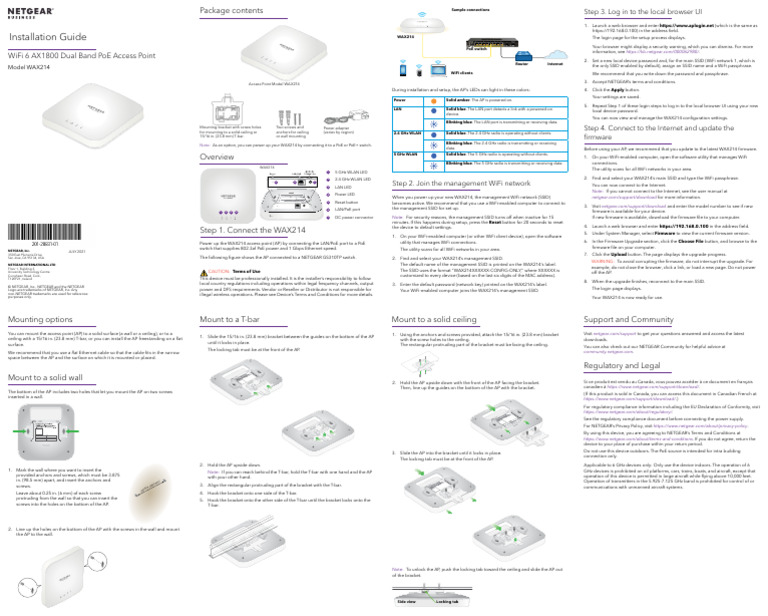 WAX214 Access Point Installation Guide | PDF